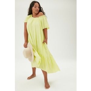 Anthropologie Maeve Selah High-Low Maxi Dress Lime